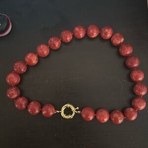 Sezane chunky red necklace gold clasp